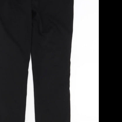 Womens UK Size 10 Papaya Regular Fit Capri Black Trousers