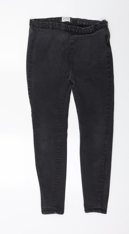 Miss Selfridge Mens Black  Denim Jegging Jeans Size 16 L24 in