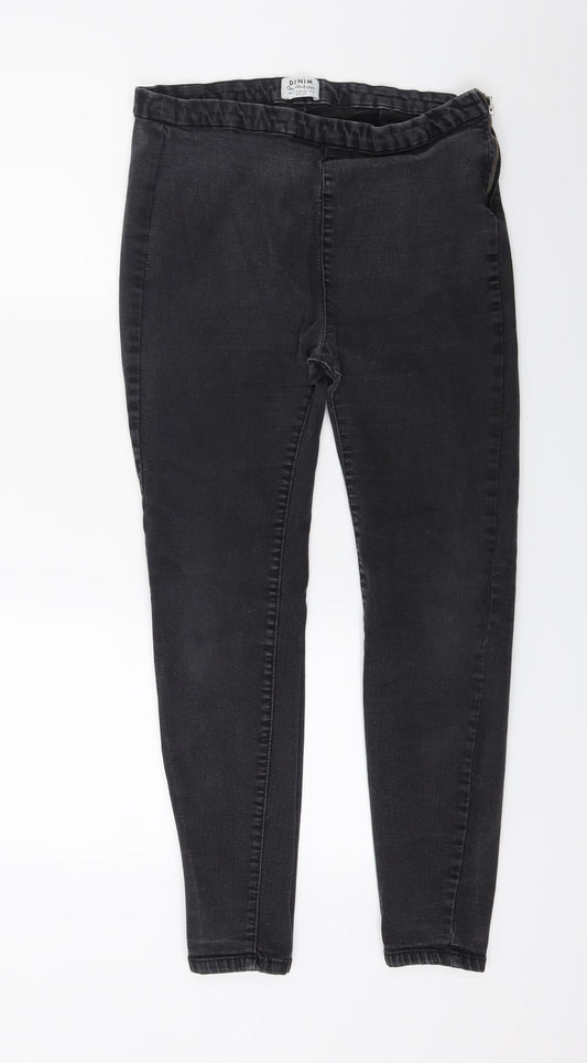 Miss Selfridge Mens Black  Denim Jegging Jeans Size 16 L24 in