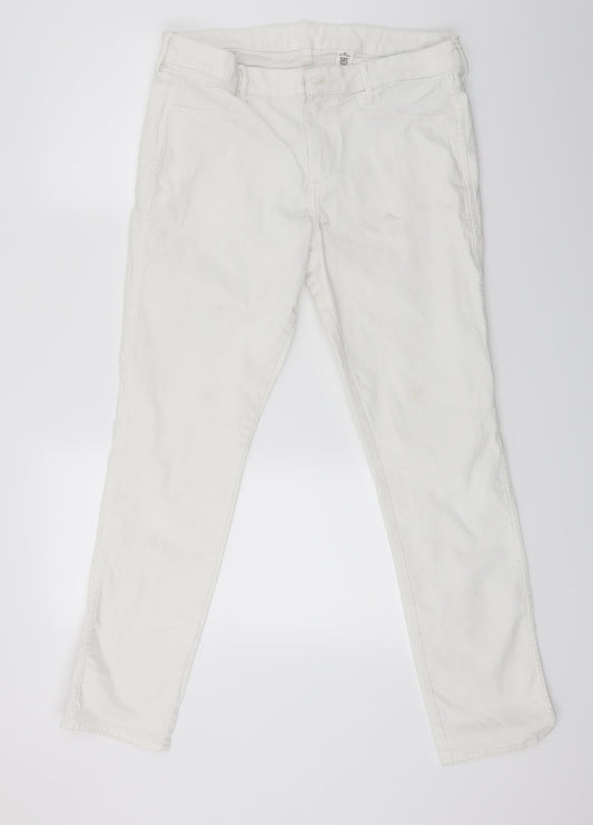 Newlook Womens White  Denim Skinny Jeans Size 32 in L27 in