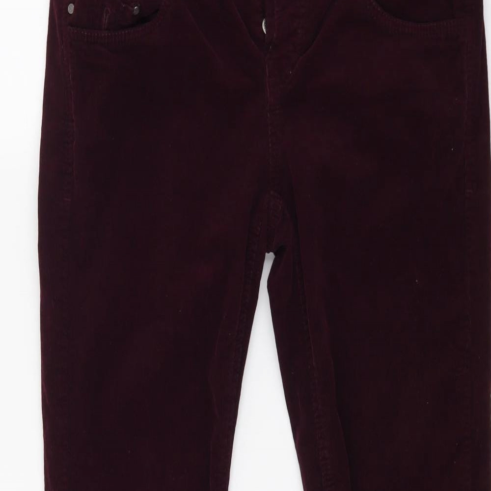 Hannah Montana Womens Red  Corduroy Skinny Jeans Size 8 L25 in