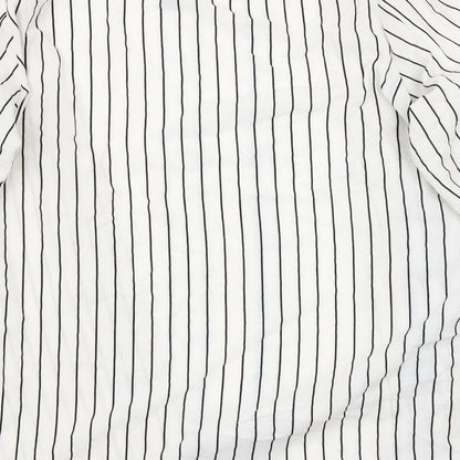 H&M Womens White Striped  Cardigan Jumper Size M