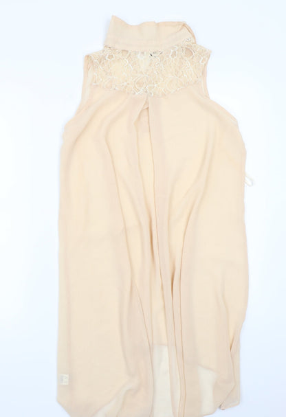 Womens UK Size 10 NEXT Beige Basic Blouse