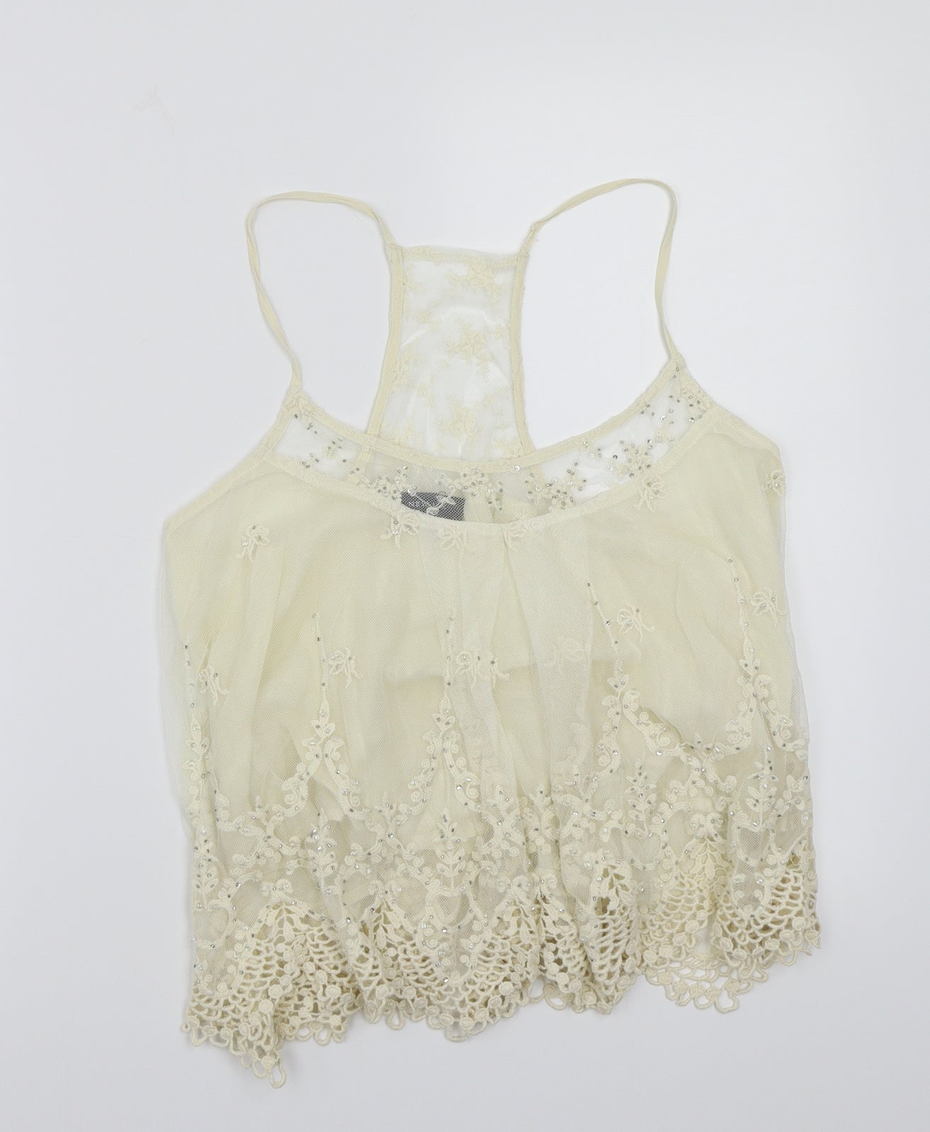 Womens UK Size 14 Newlook Beige Basic Tank