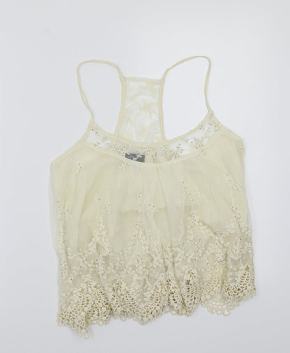 Womens UK Size 14 Newlook Beige Basic Tank