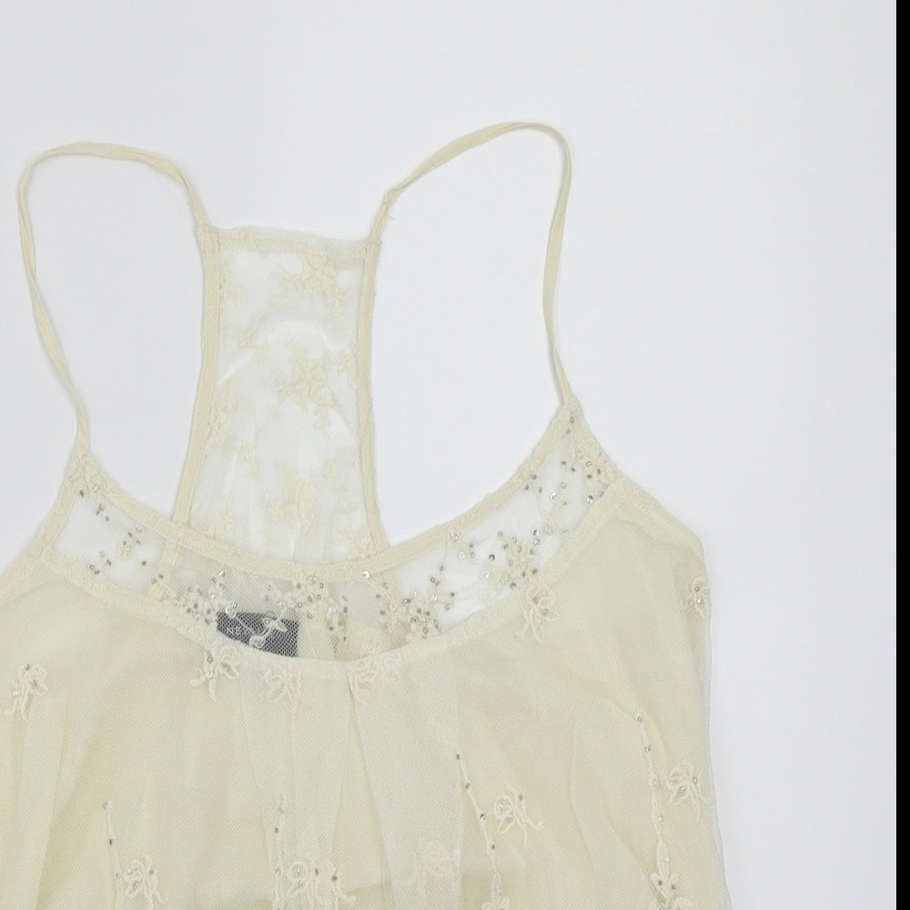 Womens UK Size 14 Newlook Beige Basic Tank