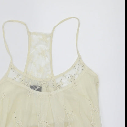 Womens UK Size 14 Newlook Beige Basic Tank