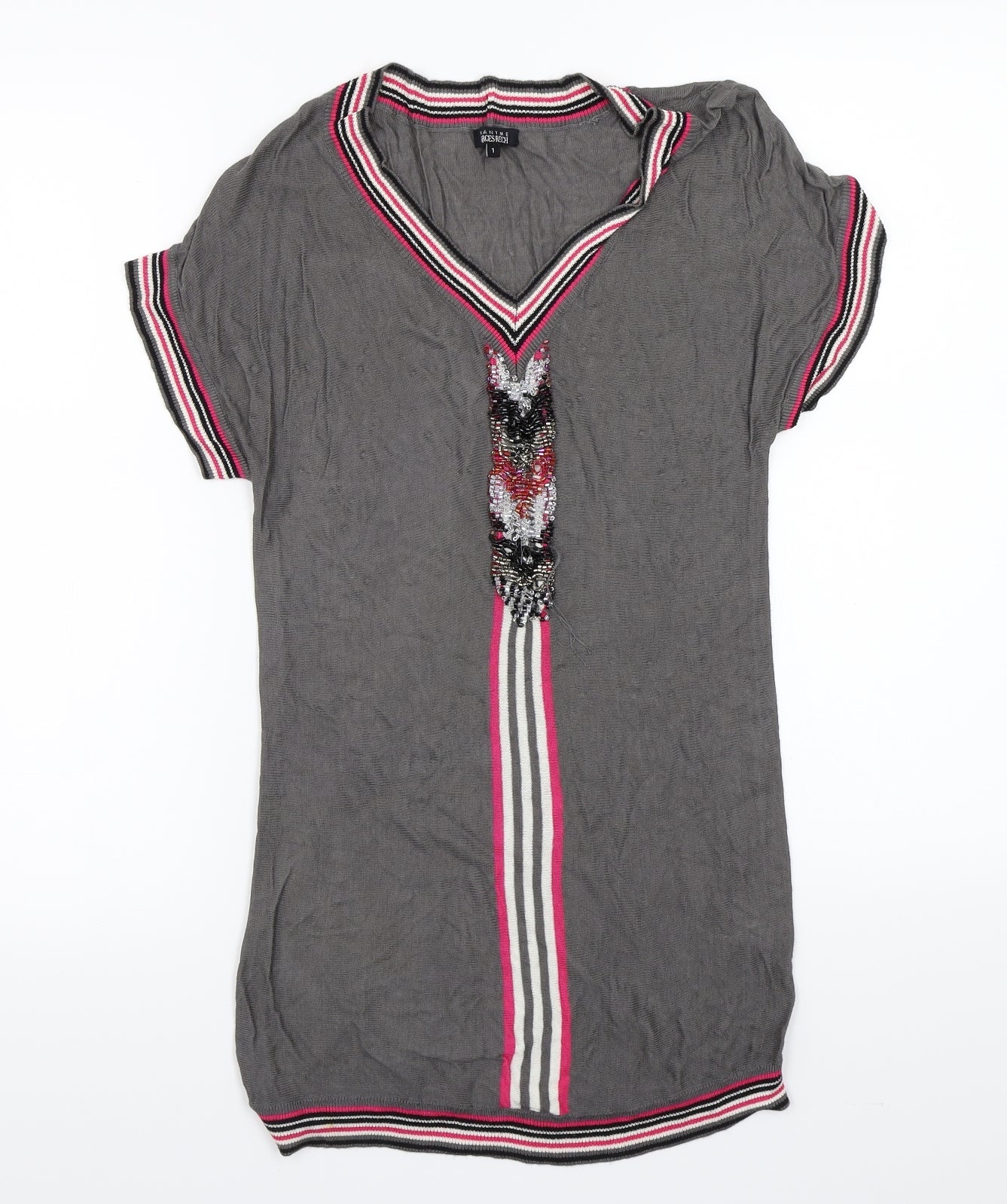 GEORGES RECH Womens Grey   Basic T-Shirt Size XS