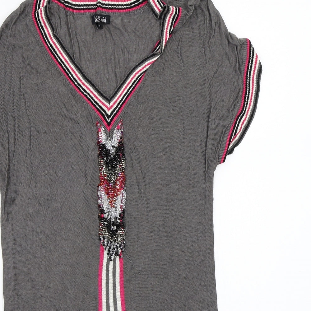 GEORGES RECH Womens Grey   Basic T-Shirt Size XS
