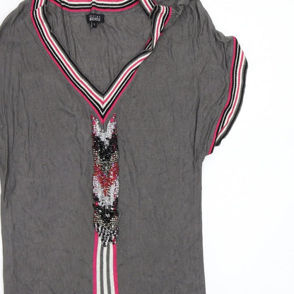 GEORGES RECH Womens Grey   Basic T-Shirt Size XS