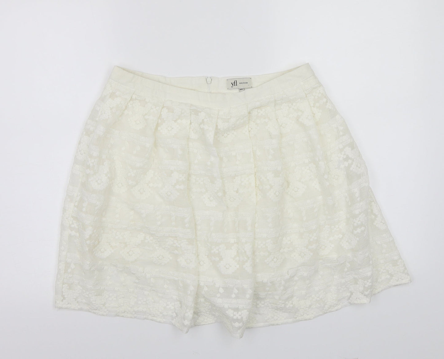 yfl Womens White   A-Line Skirt Size 12