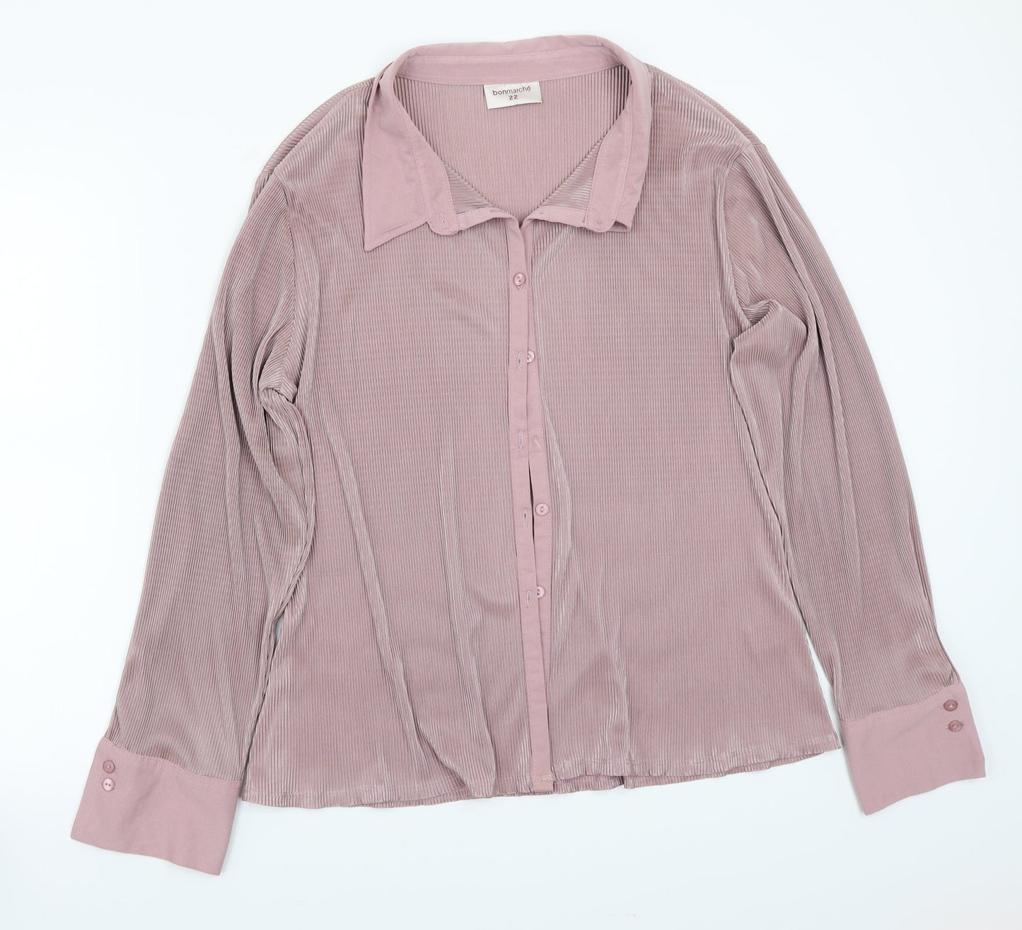 Bonmarché Womens Pink   Basic Button-Up Size 22
