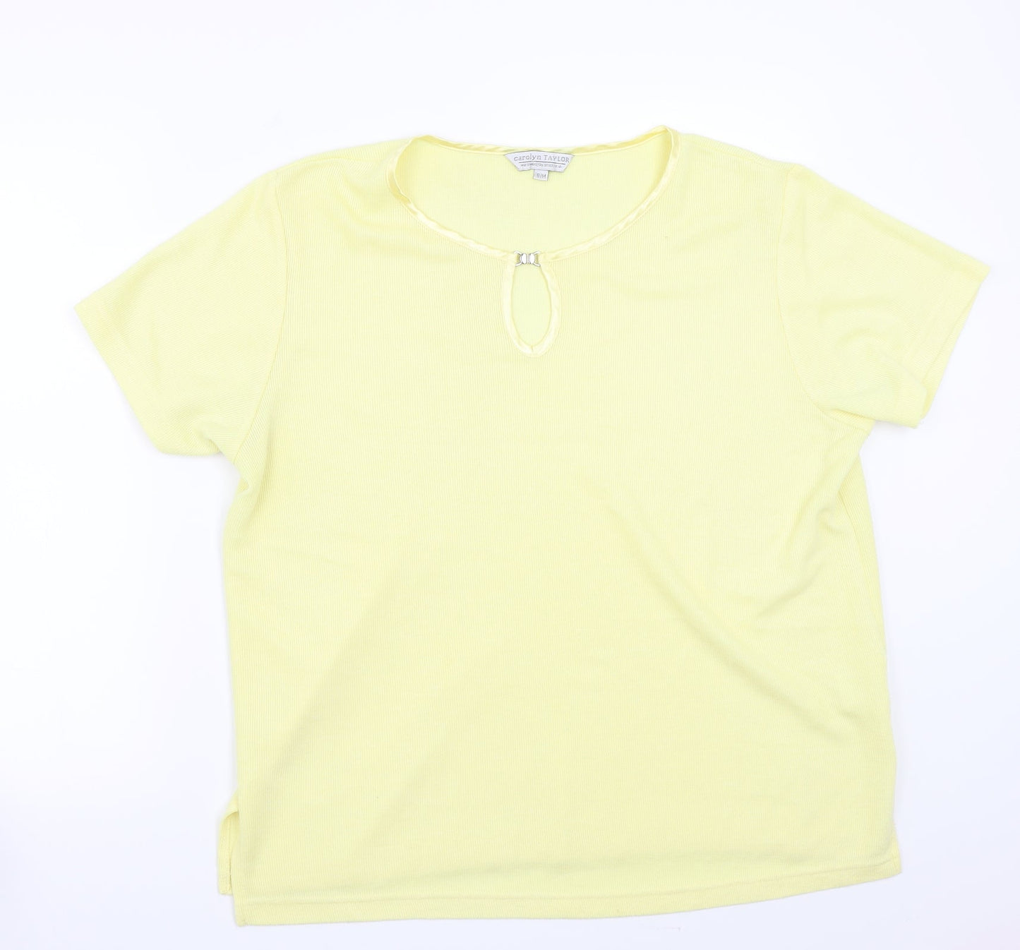Womens UK Size M Carolyn Taylor Yellow Basic T-Shirt