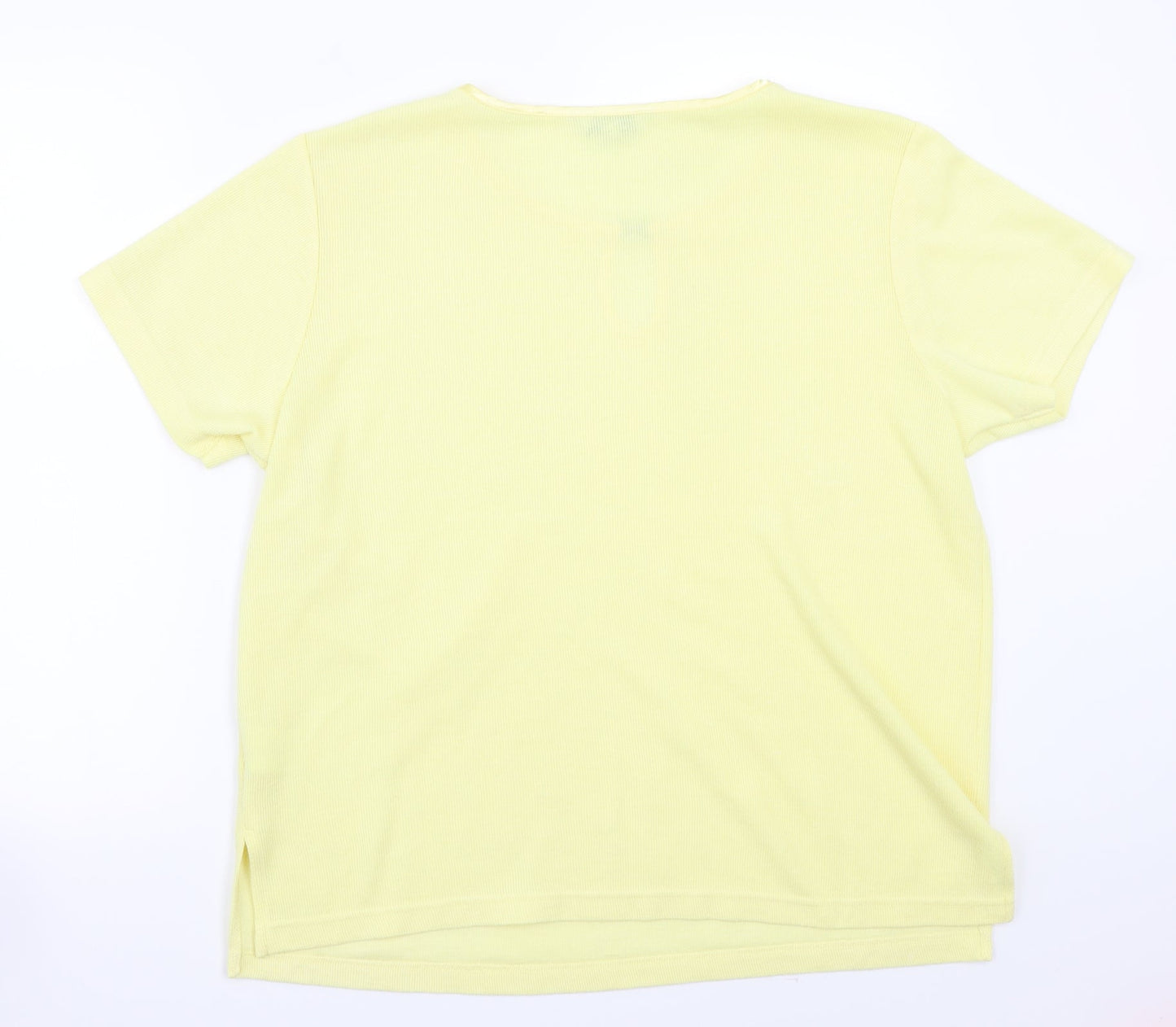 Womens UK Size M Carolyn Taylor Yellow Basic T-Shirt