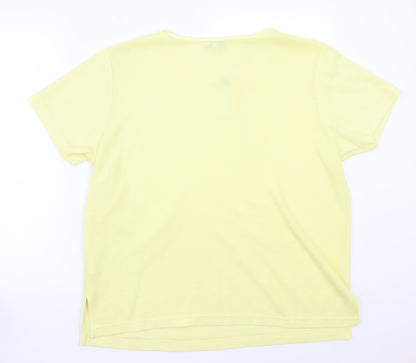Womens UK Size M Carolyn Taylor Yellow Basic T-Shirt