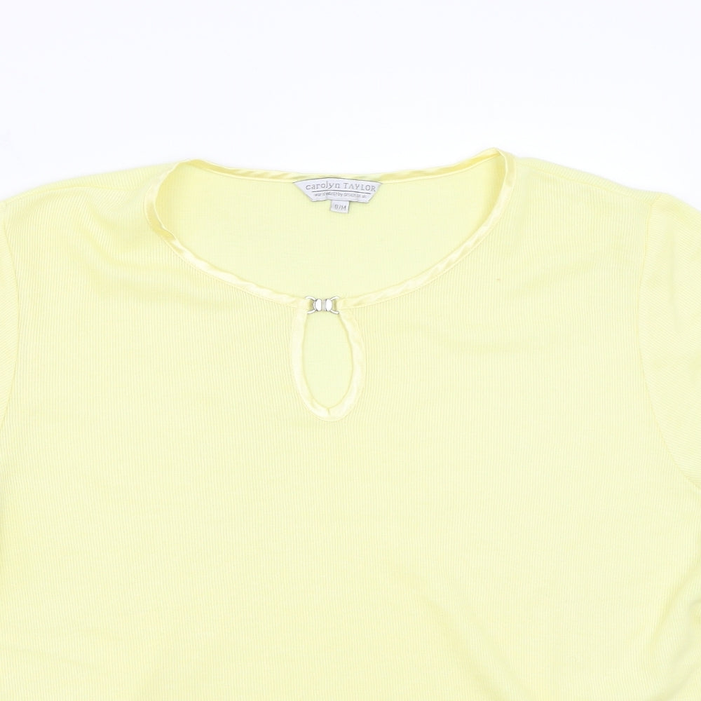 Womens UK Size M Carolyn Taylor Yellow Basic T-Shirt