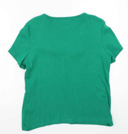 Womens UK Size L Klass Green Basic T-Shirt