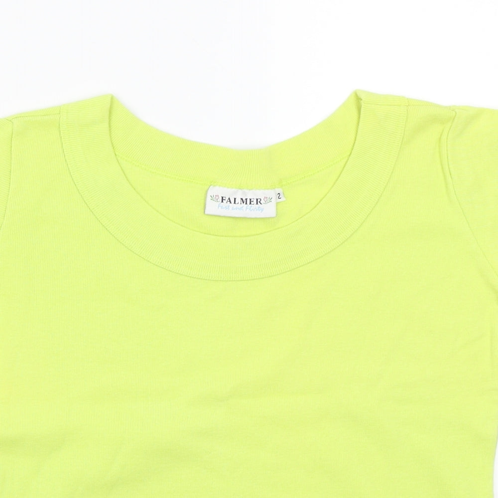 Womens UK Size 2 Falmer Green Basic T-Shirt