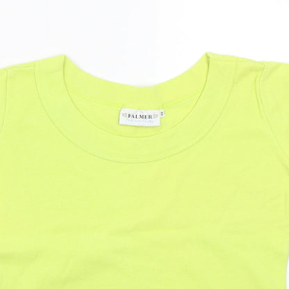 Womens UK Size 2 Falmer Green Basic T-Shirt