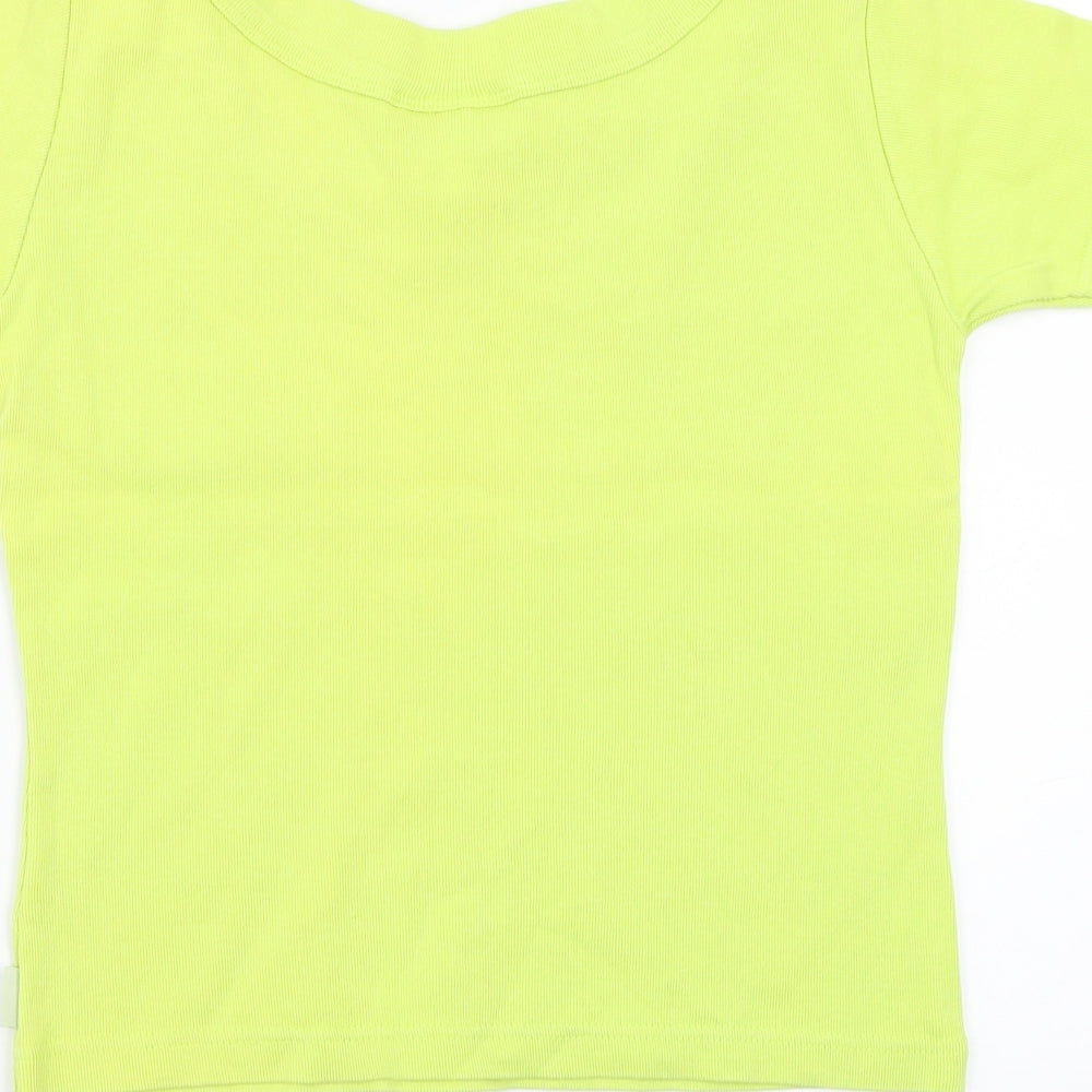 Womens UK Size 2 Falmer Green Basic T-Shirt