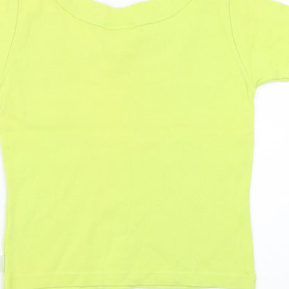 Womens UK Size 2 Falmer Green Basic T-Shirt