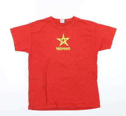 Fruit of the Loom Girls Red   Basic T-Shirt Size 9-10 Years
