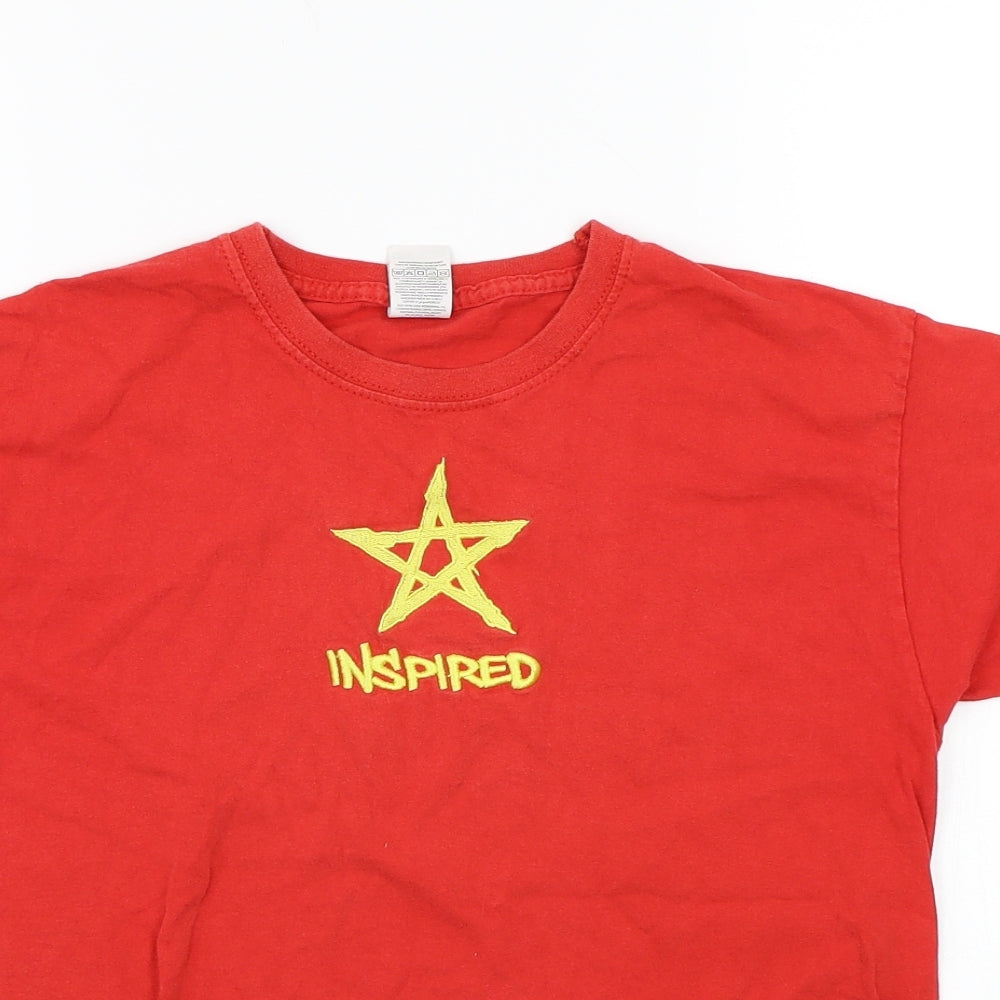 Fruit of the Loom Girls Red   Basic T-Shirt Size 9-10 Years