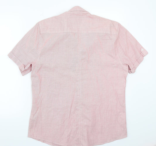 Mens UK Size L Easy Red  Button-Up Long Sleeve Casual Shirt