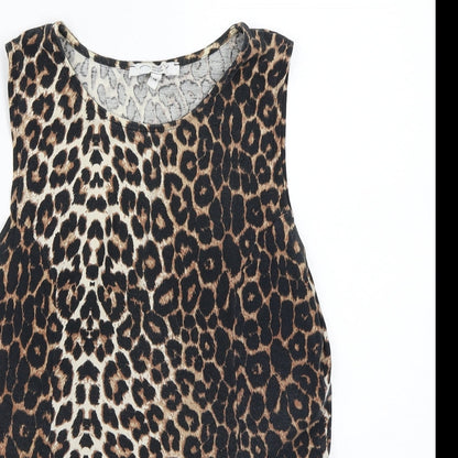Womens UK Size 14 Newlook Brown Basic T-Shirt