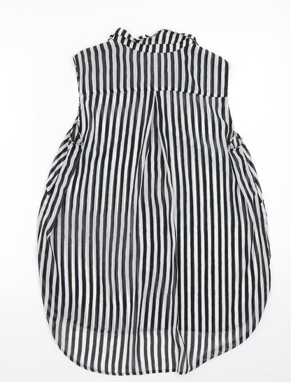 H&M Womens White Striped  Basic Button-Up Size L