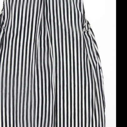 H&M Womens White Striped  Basic Button-Up Size L