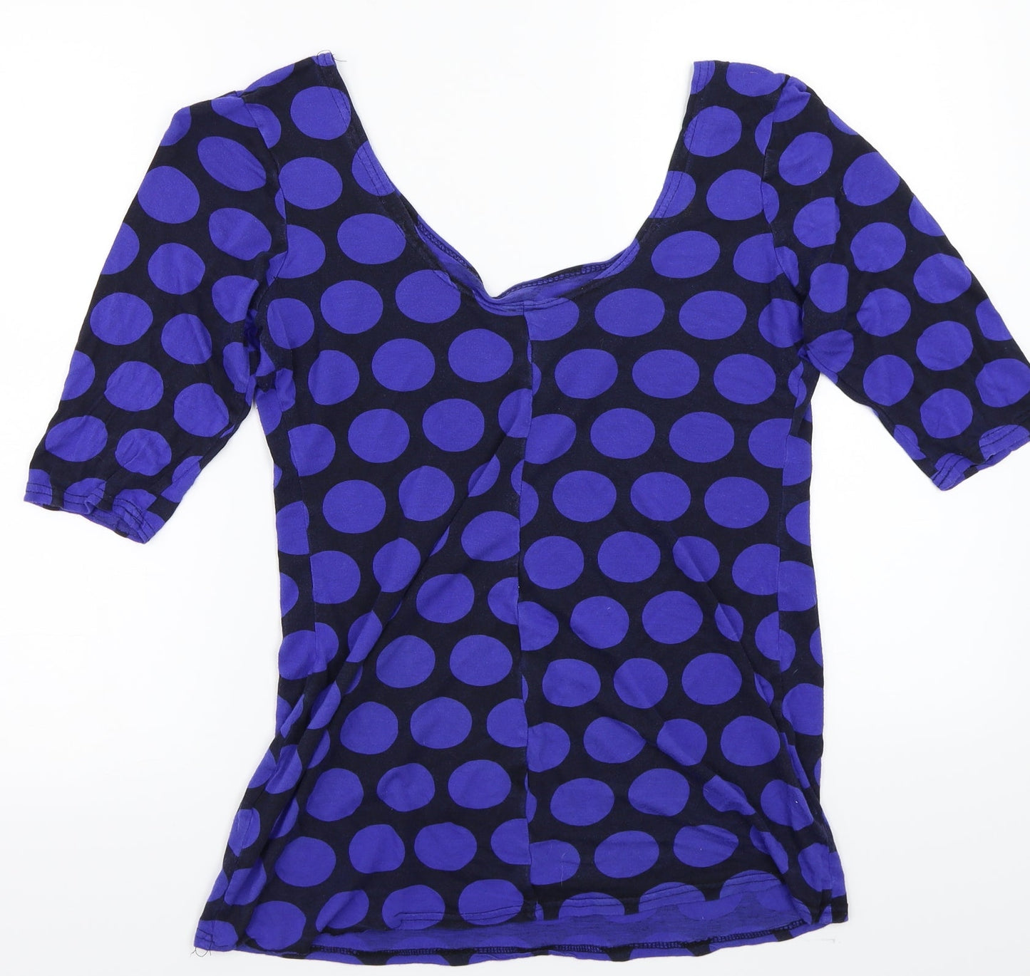 Womens UK Size 14 Internationale Blue Basic T-Shirt