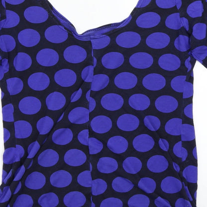 Womens UK Size 14 Internationale Blue Basic T-Shirt