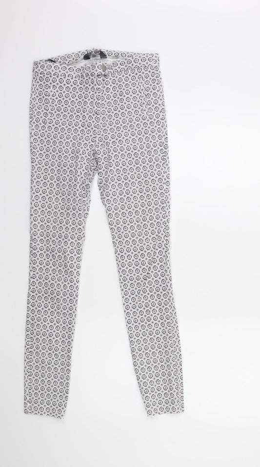 Womens UK Size 8 Dorothy Perkins Regular Fit  White Trousers