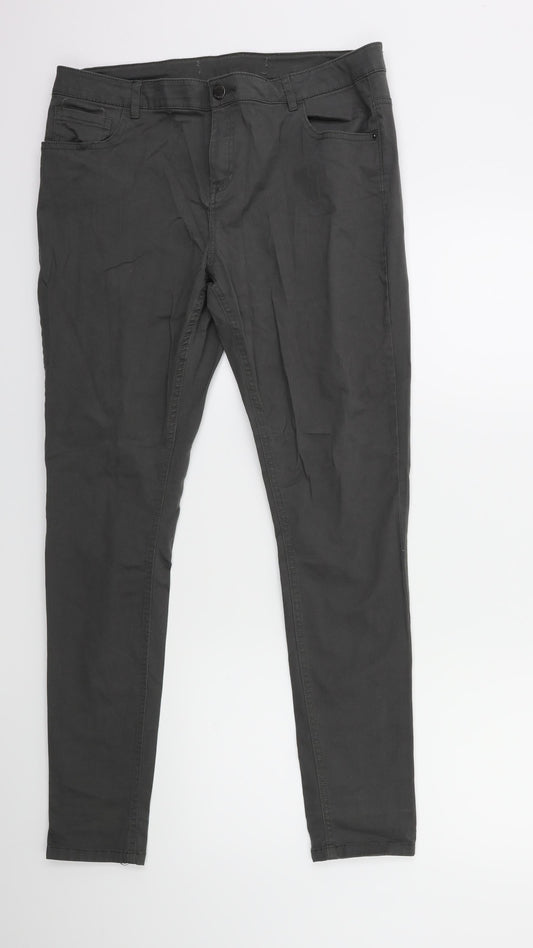 Denim & Co. Womens Green   Chino Trousers Size 14 L29 in