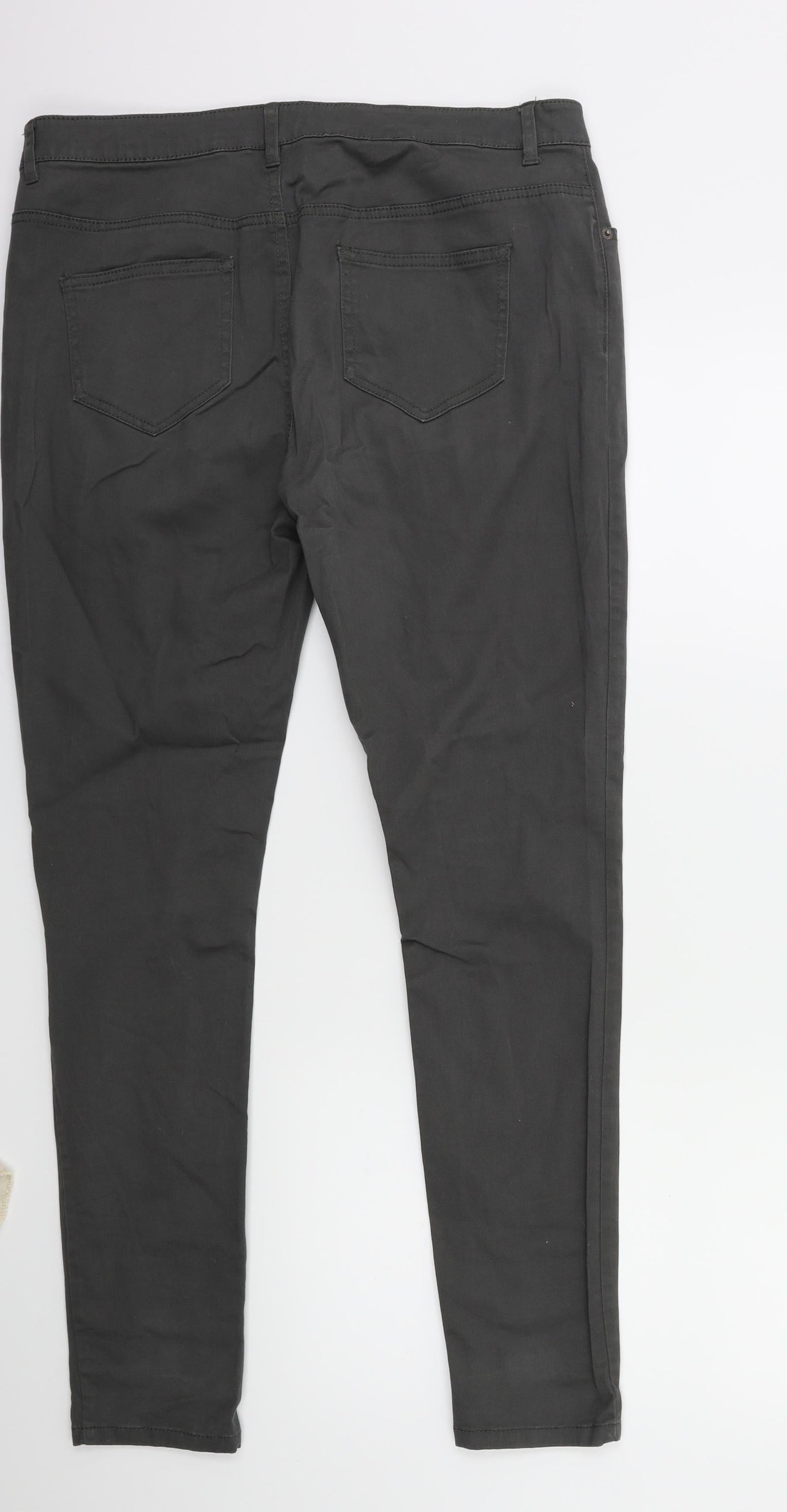 Womens UK Size 14 Denim & Co. Regular Fit Chino Green Trousers