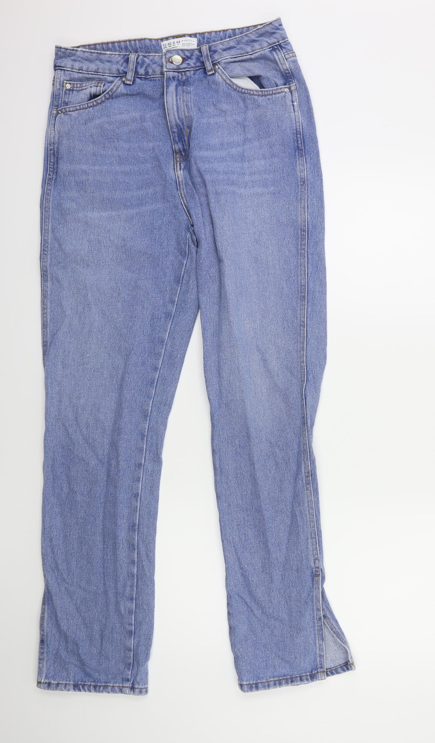 Denim & Co. Womens Blue  Denim Straight Jeans Size 12 L31 in