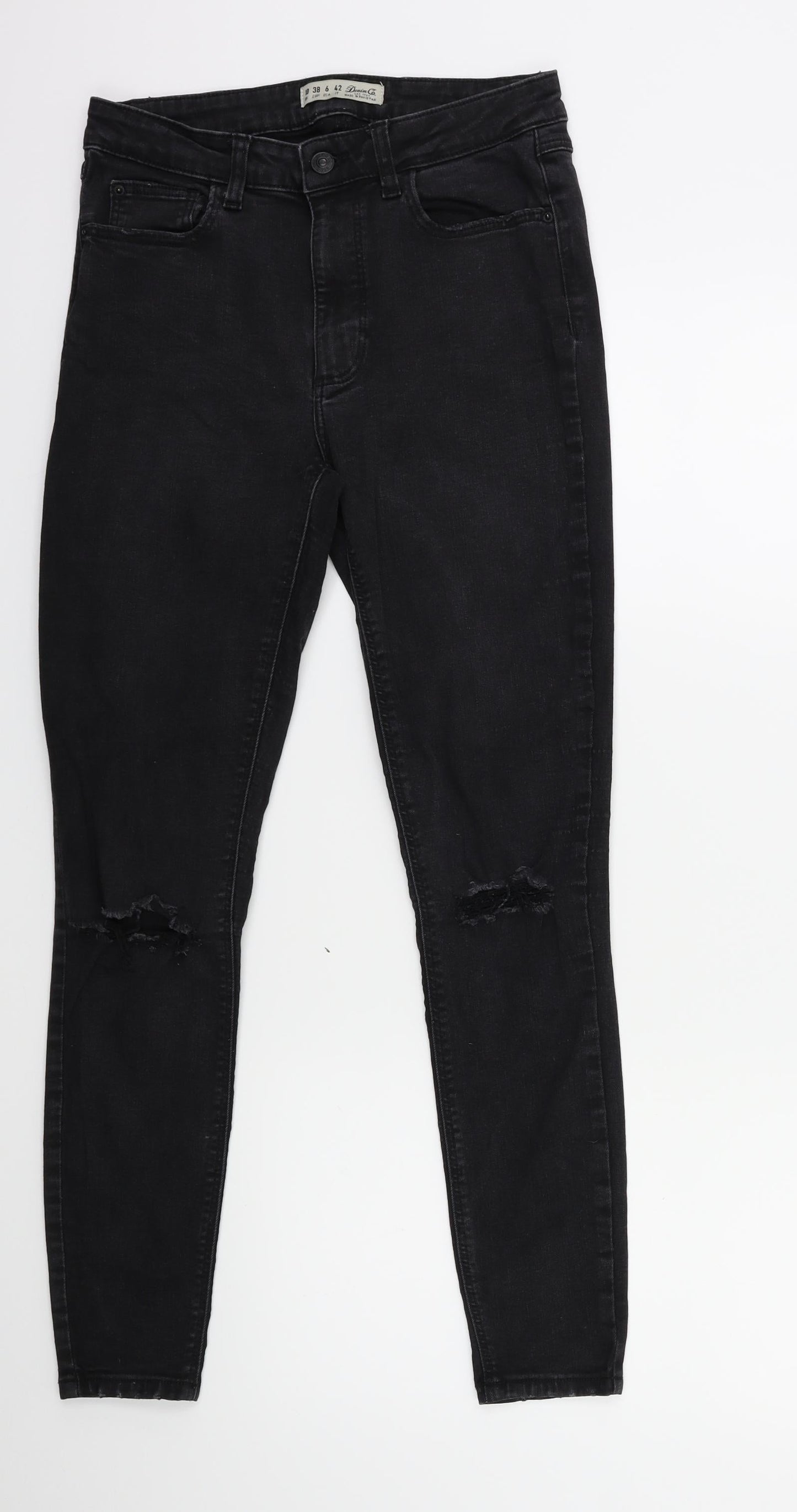 Denim & Co. Womens Black  Denim Skinny Jeans Size 10 L27 in