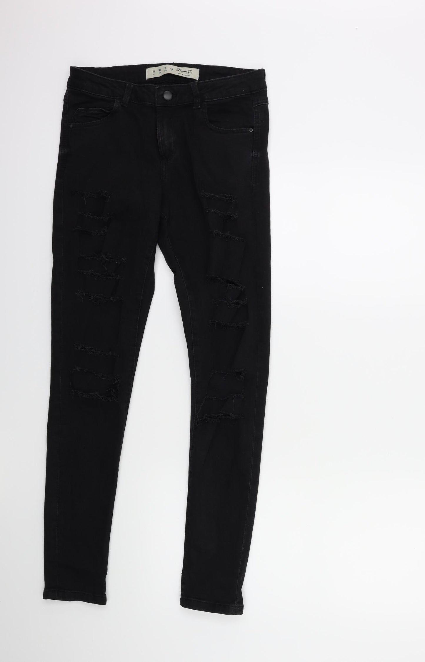 Denim & Co. Womens Black  Denim Skinny Jeans Size 10 L29 in