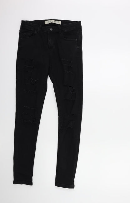 Denim & Co. Womens Black  Denim Skinny Jeans Size 10 L29 in