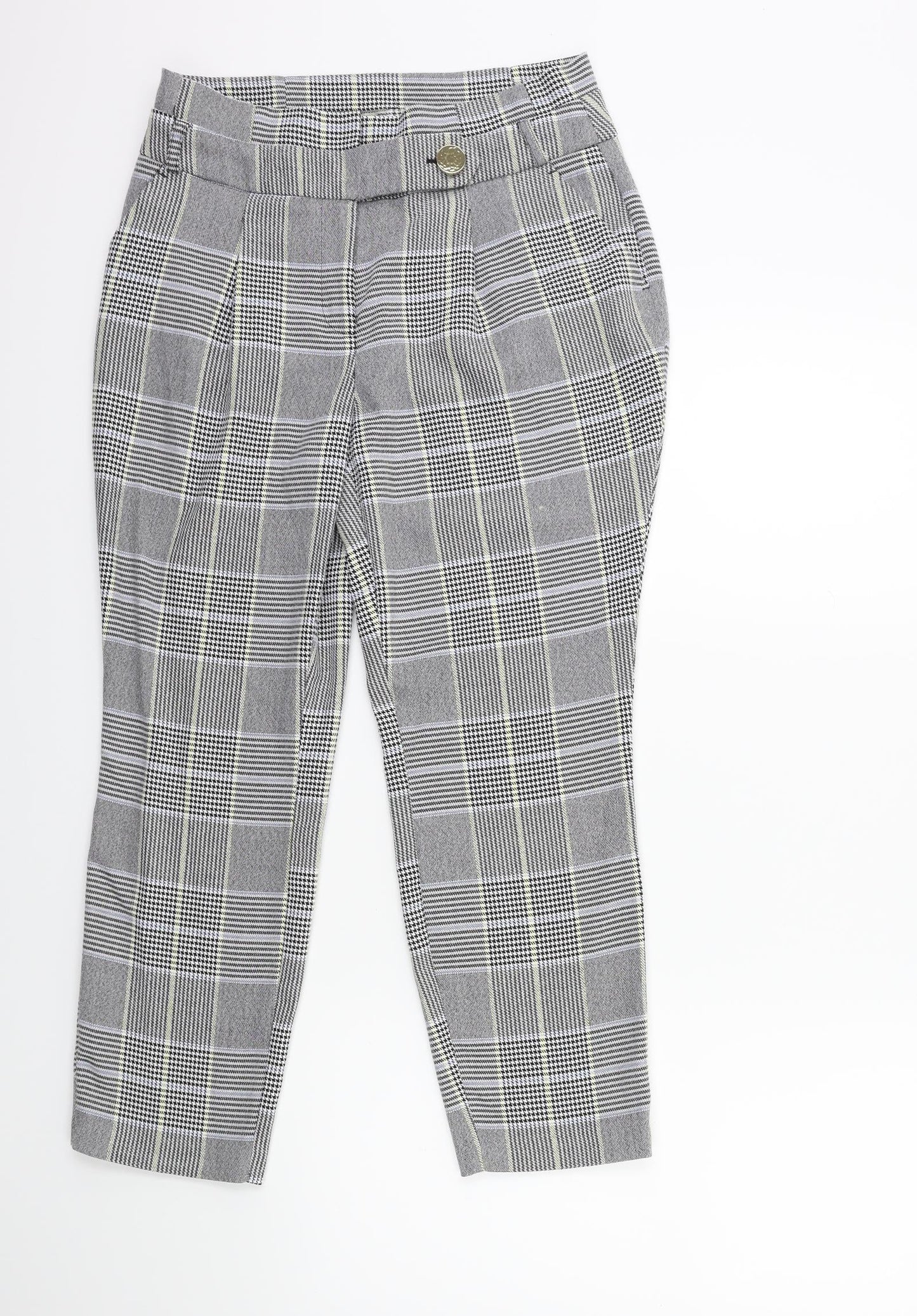 Dorothy Perkins Womens Green Check  Trousers  Size 10 L25 in