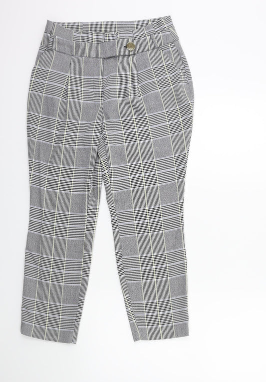 Dorothy Perkins Womens Green Check  Trousers  Size 10 L25 in