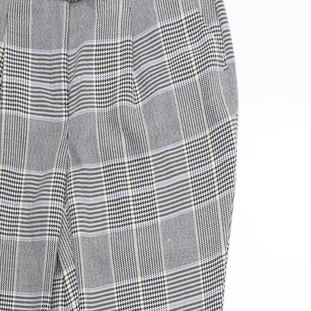 Dorothy Perkins Womens Green Check  Trousers  Size 10 L25 in