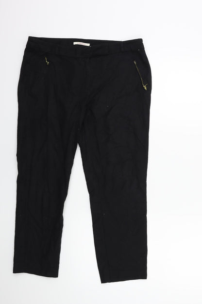 Womens UK Size 32 in Camaïeu Regular Fit Cargo Black Trousers