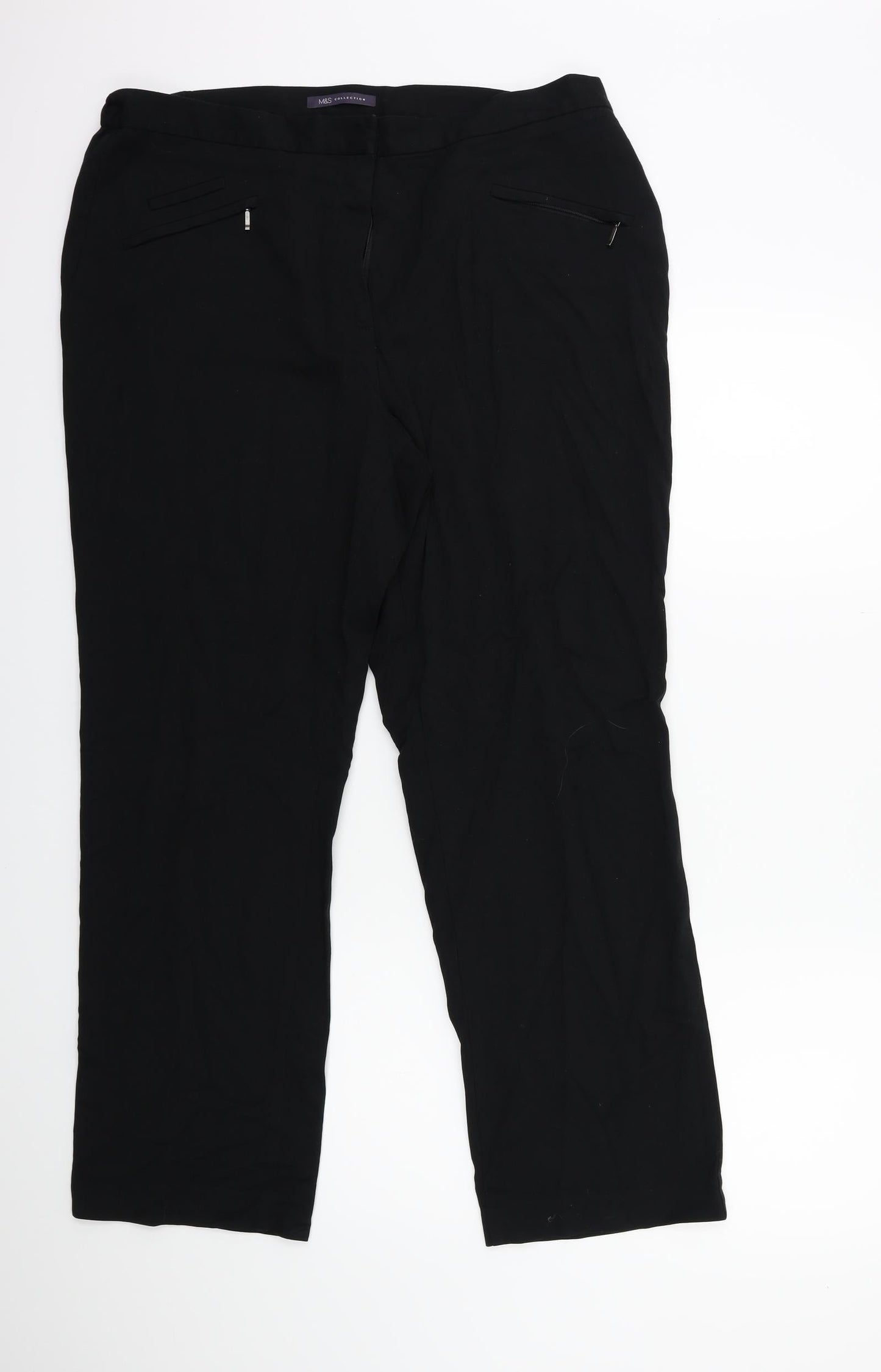 Womens UK Size 16 Marks and Spencer Regular Fit  Black Trousers
