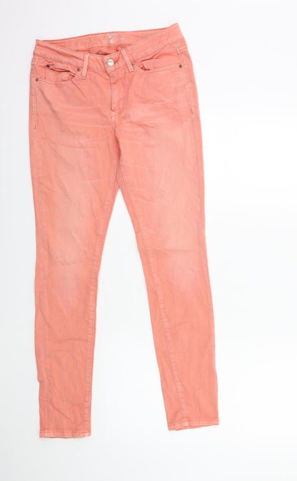 Womens UK Size 28 in Preworn Regular Fit Skinny Orange Jeans