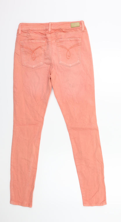 Womens UK Size 28 in Preworn Regular Fit Skinny Orange Jeans
