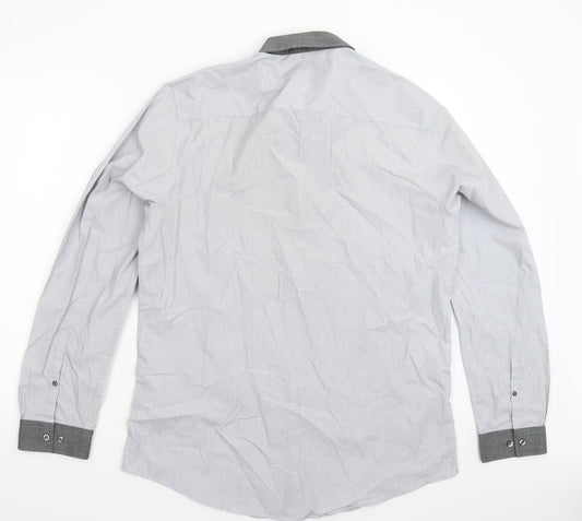 F&F Mens Grey    Dress Shirt Size 16