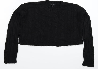 New Look Womens Black  Knit Pullover Jumper Size M
