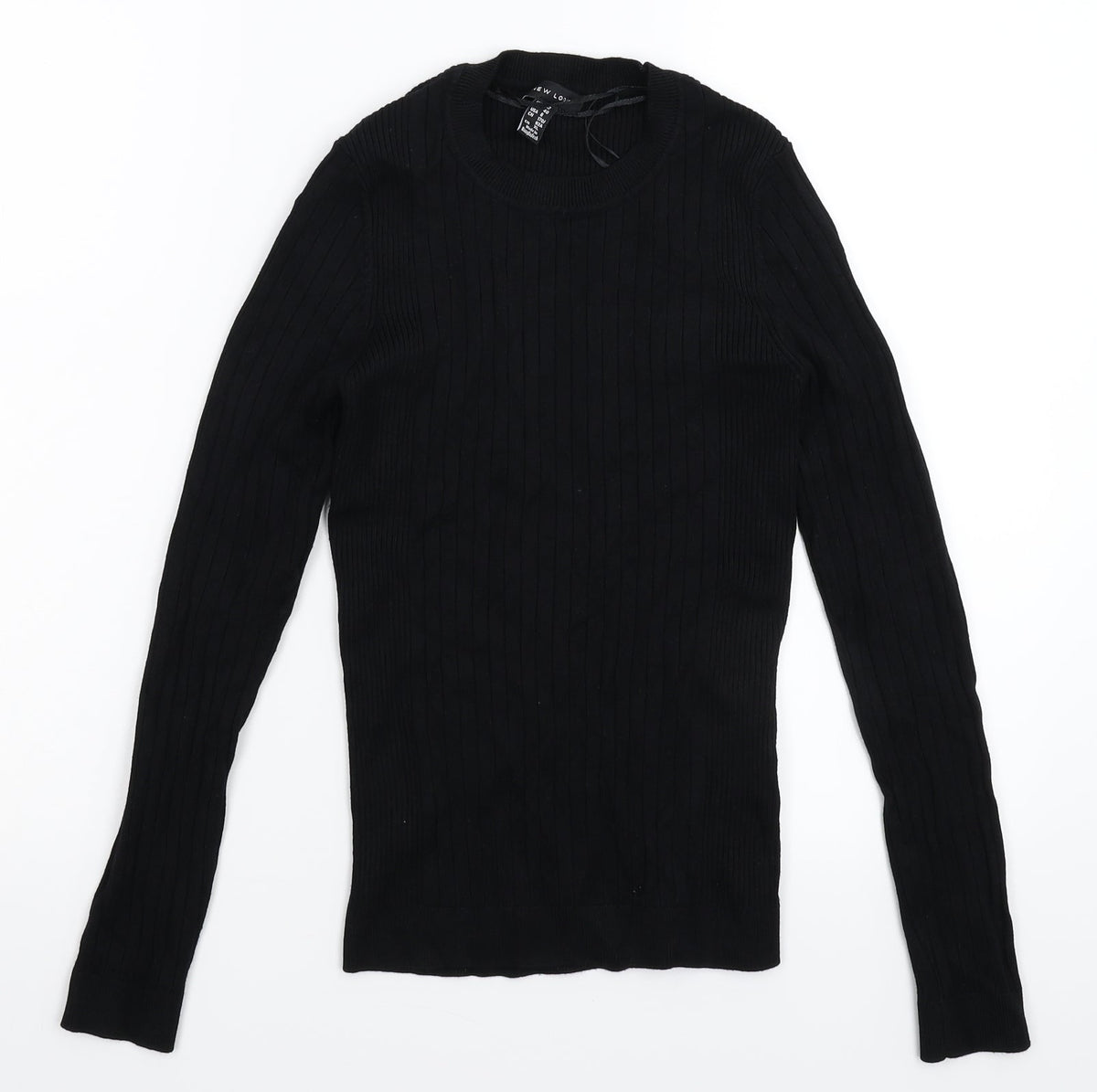 New Look Womens Black  Knit Pullover Jumper Size 12